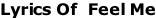 Lyrics Of  Feel Me